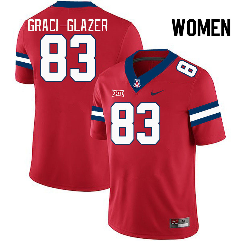 Women #83 Sam Graci-Glazer Arizona Wildcats Big 12 Conference College Football Jerseys Stitched-Red